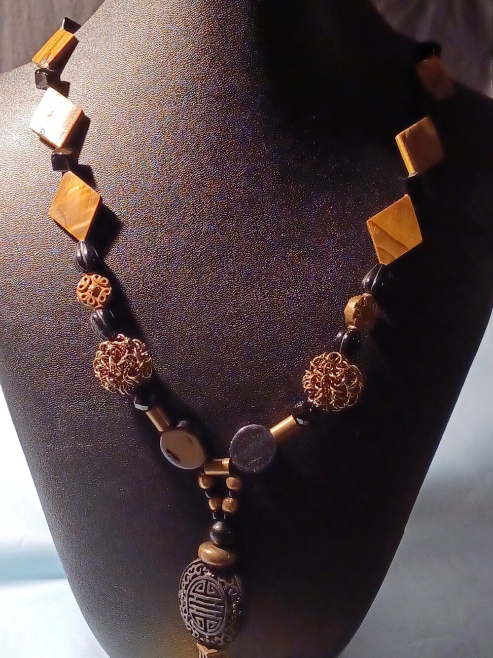 Black & Gold MOP "We've Covered All the Angles" - Necklace